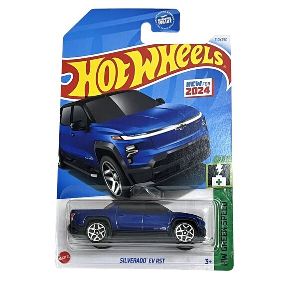 Hot Wheels Silverado EV RST Blue Truck HW Green Speed 2024 Mainline 110/250 - Picture 1 of 7
